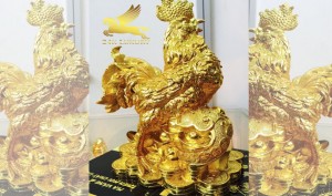 Tượng gà kim kê mạ vàng – Vina Gold Art